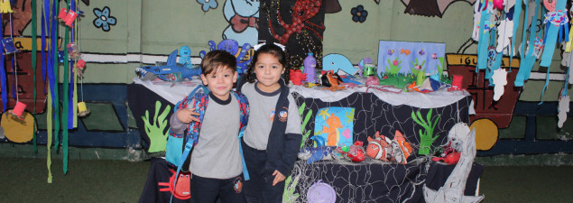 Niveles de Pre-Básica del TDG El Bosque realizan exposición de trabajos por el Mes del Mar