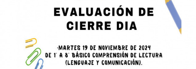 ¡Recuerda!: Este 19 y 20 de noviembre se aplica la evaluación final DIA con asistencia obligatoria ¡Recuerda!: Este 19 y 20 de noviembre se aplica la evaluación final DIA con asistencia obligatoria